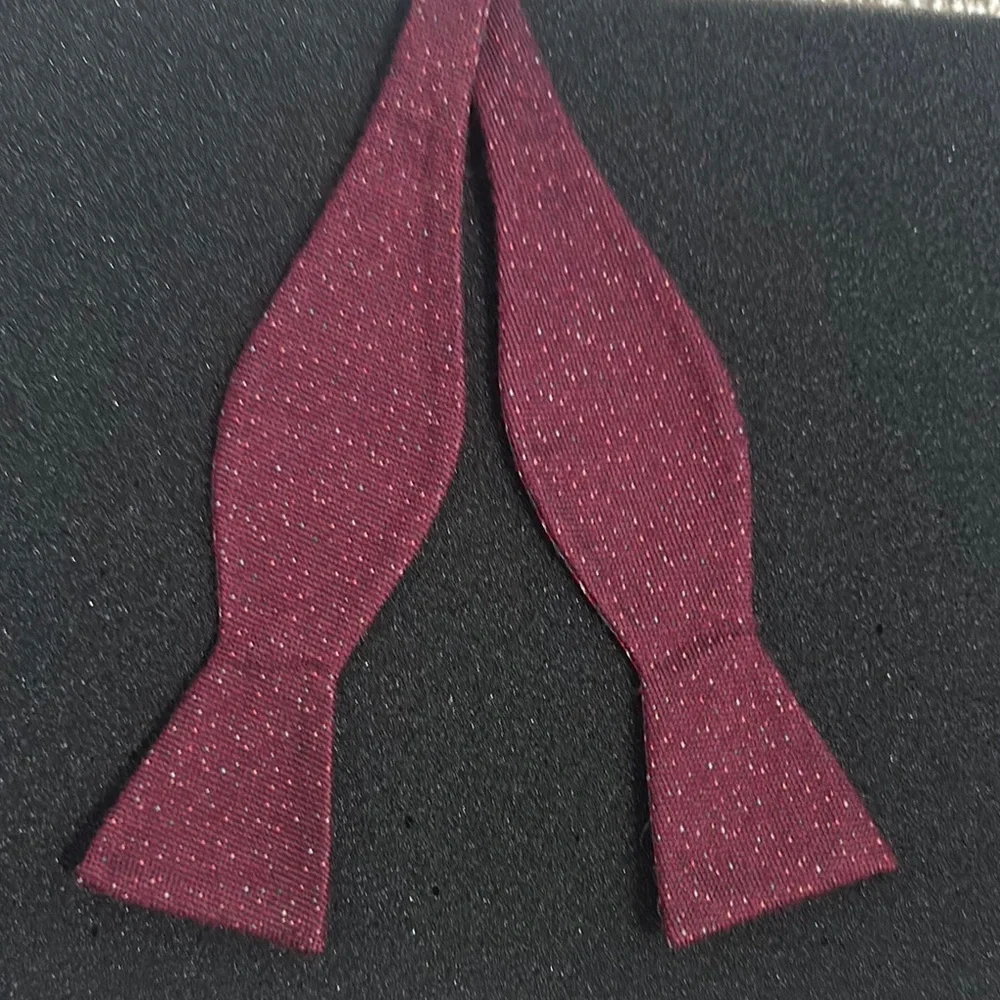 Men's Burgundy and Red Double Sided Self-Tie Bow Ties - Refined Formal Style